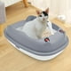 thumbnail image 3 of Caja de arena para gatos, bandeja de arena para mascotas, caja de arena para gatos, lavabo profundo, marco desmontable semicerrado, suministros fácile Gris L jinwen Bandeja de arena para gatos, 3 of 8
