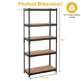 thumbnail image 7 of NiamVelo 5 Tier Garage Shelves Heavy Duty Metal Shelving Unit 1655LBS Adjustable  Storage Rack Utility Shelf for Warehouse Pantry Kitchen, 11.8"D x 27.6"W x 60" H,Black, 7 of 7