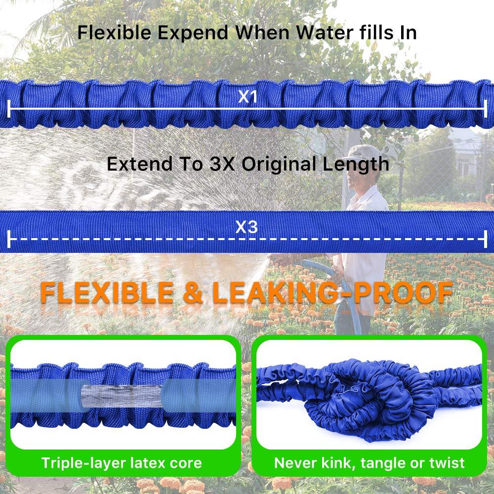 Garden Hose, Water Hose, Upgraded 50FT Flexible Pocket Expandable Garden Hose with 3/4&quot; Fittings, Triple-layer Core, Flexi Expanding Hose useful house gifts for Outdoor Lawn Car Water - image 5 of 8