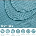 thumbnail image 6 of Oversized King Bedspread Lagoon 128x120 Extra Wide, Ultrasonic Coverlet Bedding Set, Lightweight Thin Comforter, Reversible, 4 Piece, 100% Microfiber, King/Cal King, Lagoon, 6 of 6