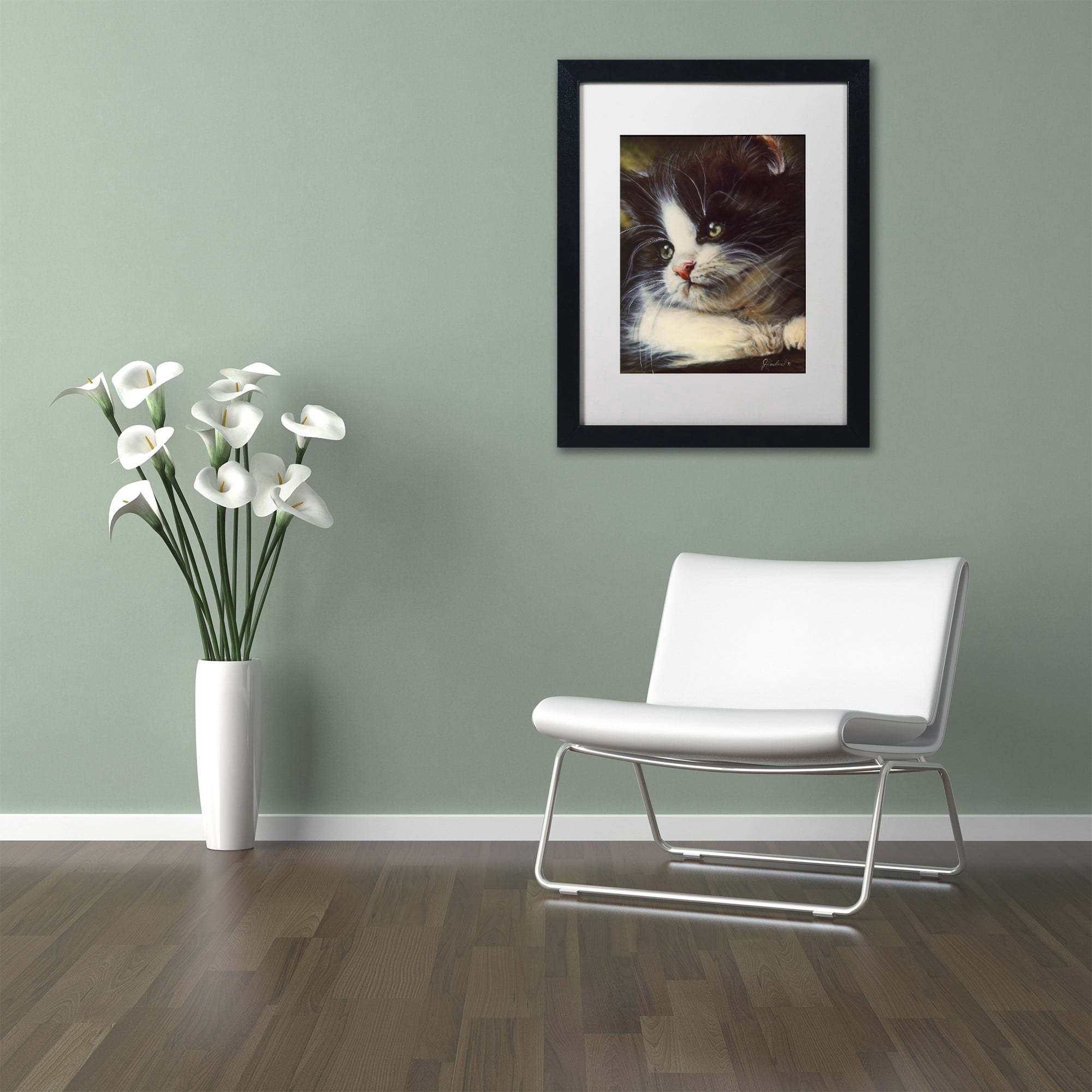 Trademark Fine Art 'Precious Moment' Canvas Art by Jenny Newland, White Matte, Black Frame