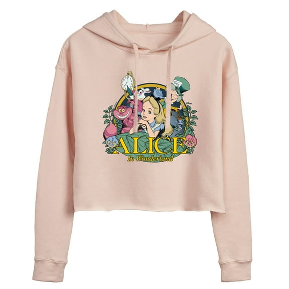 Disney - Alice In Wonderland - Alice In Wonderland - Juniors Cropped Pullover Hoodie