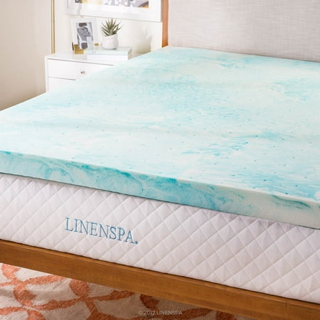 Linenspa 3 Inch Plush Gel Swirl Memory Foam Mattress Topper