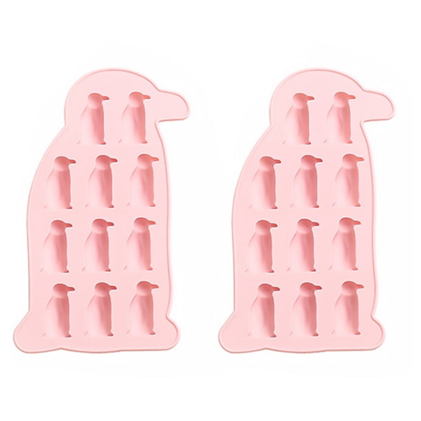1 juego de 2 bandejas para cubitos de hielo de pingüino, moldes de silicona para chocolate