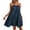 Blue, variant on Dresses for Women Solid Color Round Neck A-Line Mini Dress Textured Casual Everyday Swing Dress Coffee S