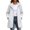 White, variant on ClodeEU Women's Drawstring Hood Mid Length Windproof Trench Coat,Long Sleeve Casual Jacket with Pockets Black,Women's Plus L