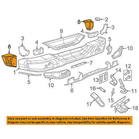 Jeep Chrysler Oem 15 16 Wrangler Rear Bumper End Cap Right