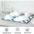 thumbnail image 7 of SKYSONIC Absorbent Dish Drying Mat Blue Plaid Kitchen Counter Mat Protector,Reversible,Extra Large 24 x 18 Inches, 7 of 7