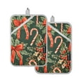 thumbnail image 7 of Yayeee Pot Holders Kitchen Heat Resistant with Pocket 7"x9.8" Cotton Oven Cooking Hot Pads, Christmas Holly Bows, 7 of 7