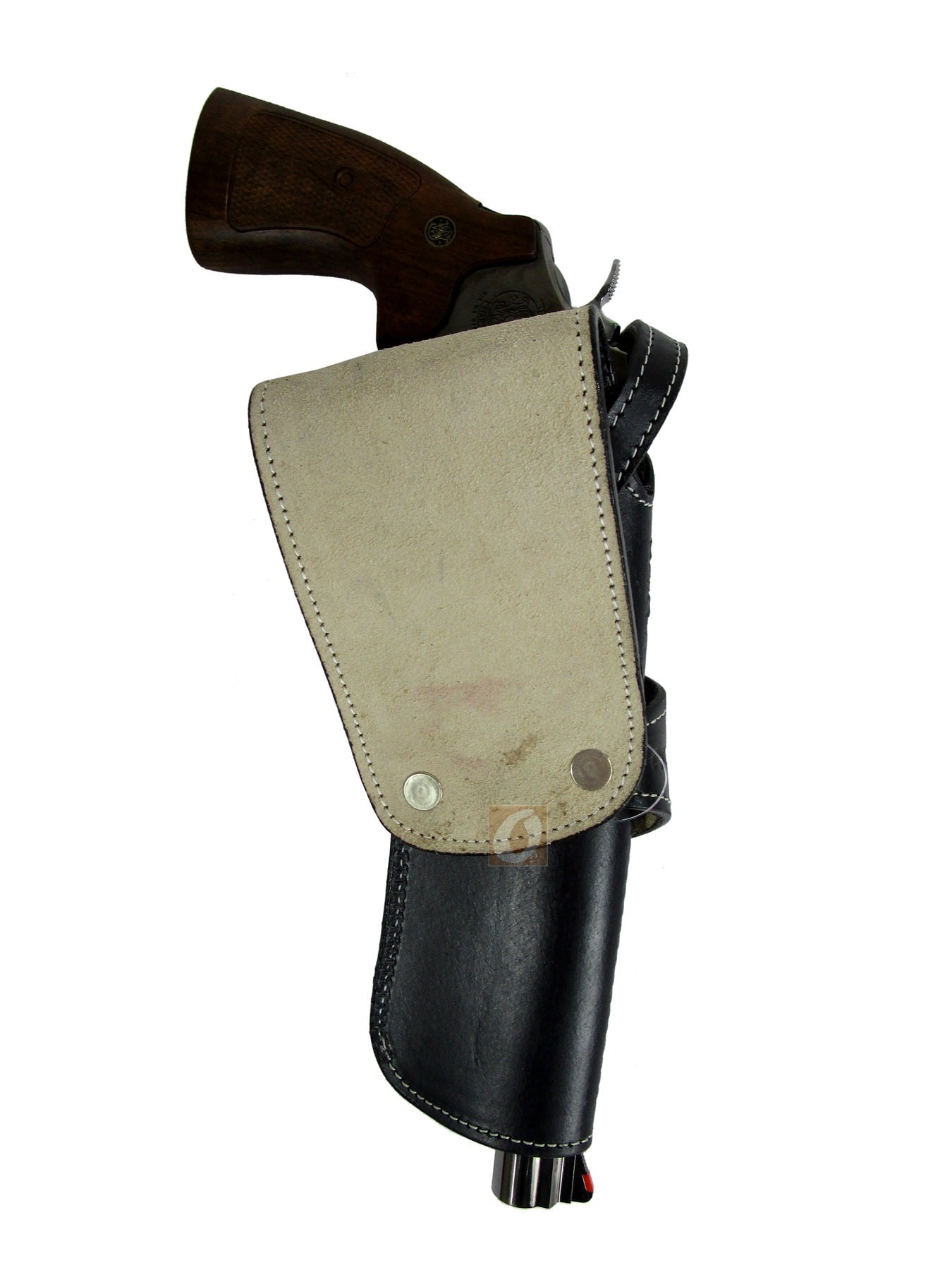 Leather Holster Heart Tooled Long Barrel Western Gun Cover Black Color - Left Handed