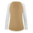 thumbnail image 5 of Eryao Thumb Hole Shirts Women Trendy Color Block Raglan Long Sleeve Pullover Tops 2025 Dressy Casual Lightweight Round Neck Blouses People Free Duped,Brown,XXXL, 5 of 5