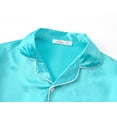 thumbnail image 2 of Beezizac Satin Pajamas for Girls -Baby Blue Cute Silky Summer Shorts Soft PJ Set Size 12, 2 of 7