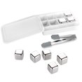 thumbnail image 3 of Reusable Stainless Steel Ice Cubes, Metal Whiskey Stones, Whiskey Chilling Stones with Tongs & Ice Tray for Wine Beer, Whiskey Stones Gift for Men Father (8 Pack), 3 of 8