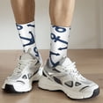 thumbnail image 6 of Vsdgher Navy Blue Anchor Crew Socks for Men & Women, Breathable Casual Athletic Ankle Socks, 6 of 6