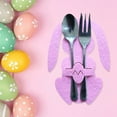 thumbnail image 4 of sunsanly 4Pcs Cutlery Holder Bags Adorable Creative Shape Non-Fading Fine Texture Wear Resistant Decorative Cloth Easter Cutlery Holders Fork Spoon Cover Bags Home Supplies, 4 of 8