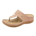 thumbnail image 1 of 2022 Summer New Women‘s Feature Pattern Wedge Flip-Flops  Wedge Sandals For Women  Wedge Flip Flops For Women  Arch Support Sandals, 1 of 9
