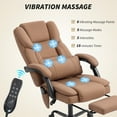 thumbnail image 4 of HOMCOM Office Chair with Massage, Reclining Desk Chair, Brown, 4 of 10