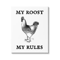 Stupell My Roost & Rules Funny Chicken Animals & Insects Painting Gallery Wrapped Canvas Print Wall Art