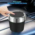 thumbnail image 6 of Stainless Steel Car Ashtray with Lid, Mini Smell Proof Windproof Portable Automotive Ash Tray Trash Can with LED Blue Light for Travel Cup Holder Outdoor, Universal for SUV Truck RV, 6 of 8