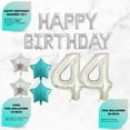 thumbnail image 4 of 44th Birthday Decorations, Birthday Party Supplies, 44th Birthday Banner, Teal Green Confetti Balloons, 44 Bday Cake Topper, Foil Curtains, 4 of 5