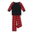 thumbnail image 6 of Qiylii Family Christmas Matching Pajamas Set, Long Sleeve Letters Tops+Plaid Pants, 6 of 9