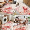 thumbnail image 6 of Red Orange Cherry Blossoms 3'x5' Washable Rug, Spring Weeping Leaves Burlap Non-Slip Area Rugs for Entryway Kitchen Classroom, StainResistant Dorm Throw Carpet, Low Pile Soft Indoor Floor Mat, 6 of 9