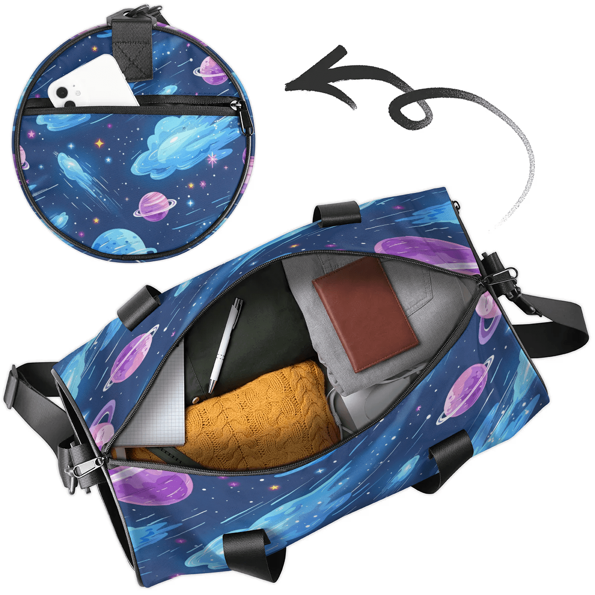 Qzjjjmy Kids Duffel Bag for Travel Weekend Bag for Boys Cartoon Lightweight Sport Gym Duffel Bag