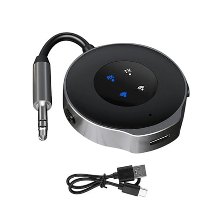 NATEFEMIN Bluetooth 5.3 Audio Adapter for AUX Devices 2-in-1 Transmit Receive Function HD Call Durable Zinc Alloy Shell