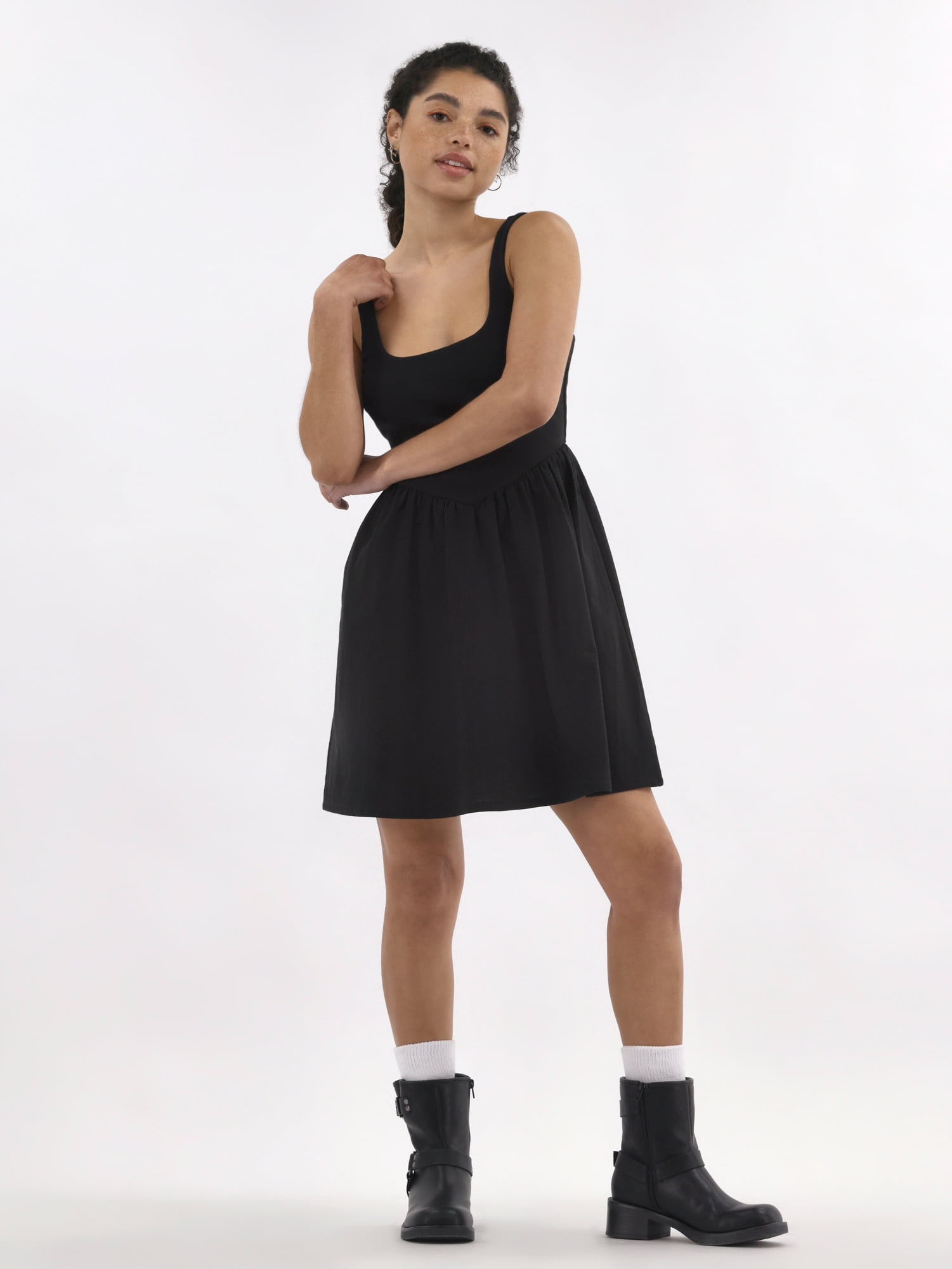 No Boundaries V Waist Mini Tank Dress, Women's and Women's Plus