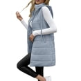 thumbnail image 5 of MOONDU Women's Long Puffer Vest Hooded Sleeveless Quilted Zip Up Longline Winter Warm Outerwear with Pockets Casual Top 8 Colors S-XXL, 5 of 9