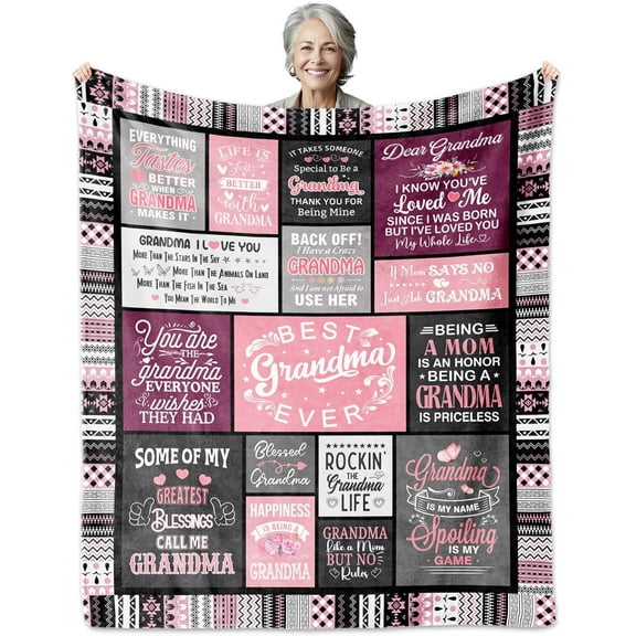 Grandma Birthday Gifts from Grandkids, Grandma Gifts Blanket 60"x50", Gift for Grandma, Gigi Gifts for Grandma, Great Grandma Gifts Ideas for Mother's Day Christmas, to My Grandma Blanket