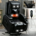 thumbnail image 2 of Power Lift Recliner with Massage/Heat & 350lb Capacity, Black and Faux Leather, 2 of 12