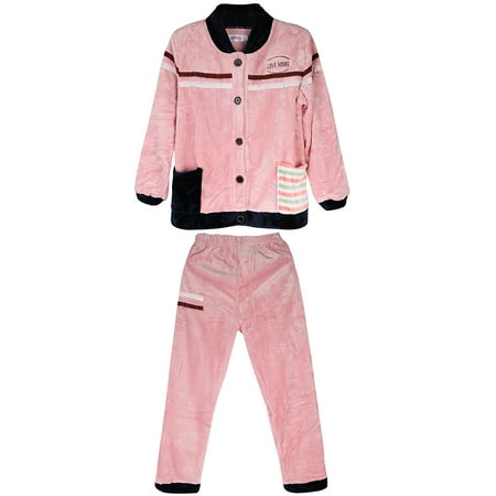 

Women warm s Pyjamas Set Sleepwear Pink XXL