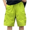 thumbnail image 2 of Styesk Mens Shorts Men's Style Solid Color Drawstring Pocket Elastic Waist Casual Work Shorts, 2 of 7
