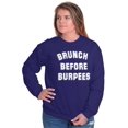 thumbnail image 3 of Brunch Before Burpees Funny Workout Women Plus Size Crewneck Sweatshirt Brisco Brands 4X, 3 of 6