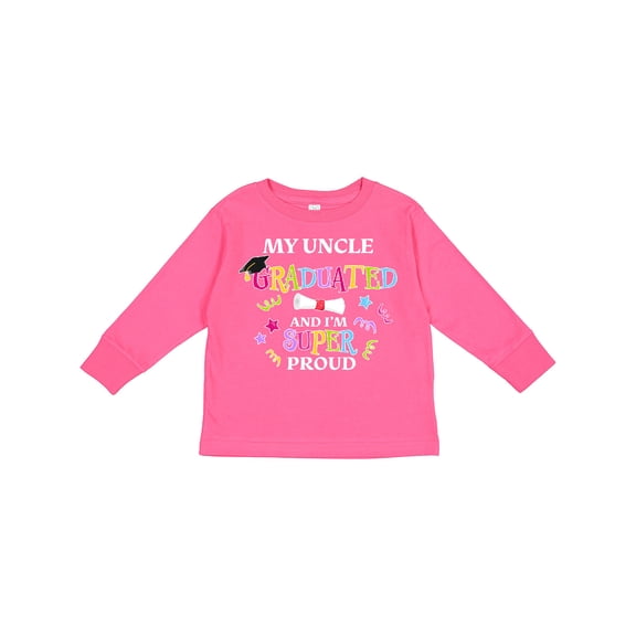 Inktastic My Uncle Graduated and I'm Super Proud Boys or Girls Long Sleeve Toddler T-Shirt