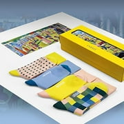 Coozi Cotton Socks, Big Bowl Island by Georges Seurat, Gift Box for Men & Women 4 Pairs, S/M