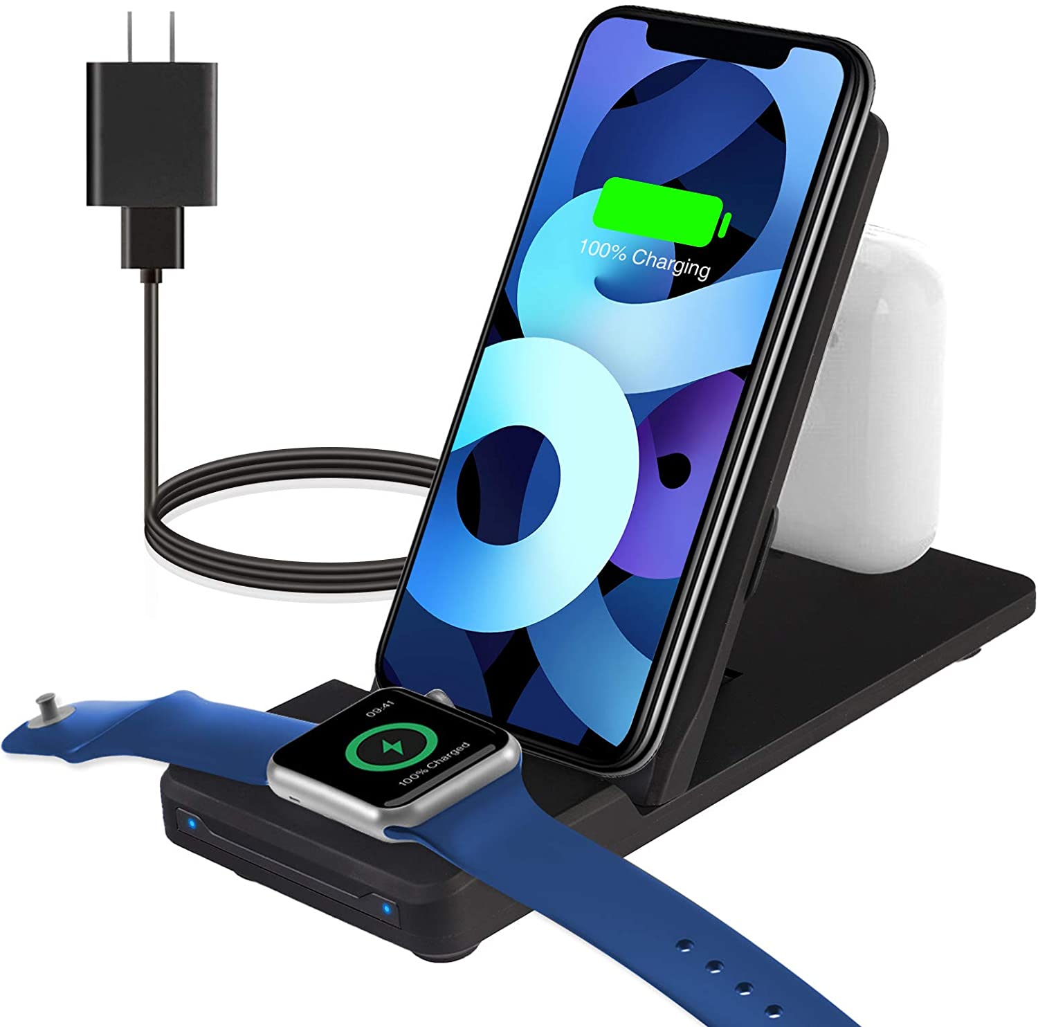 Latest 2021] Wireless Charger in Charging Station for Apple Watch and  Airpods Qi Fast Wireless Charger Stand Compatible iPhone 13/12/11 Pro/X/XR  Max/XS/8 Compatible Apple IWatch SE/7/6/5/4/3/2 Walmart Canada