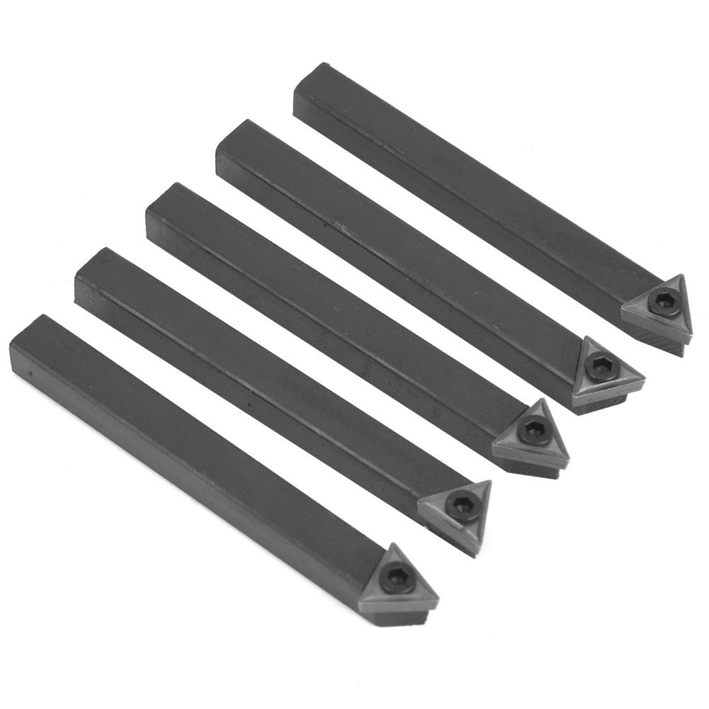 Tebru Turning Tool Holder,5pcs 1/4'' Lathe Indexable Carbide Insert