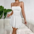 thumbnail image 6 of Summer Beach Dresses for Womens 2026 Plus Size Fashion Solid Color V-neck Suspender Strapless Backless Dress, 6 of 8