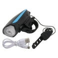 thumbnail image 1 of Luz de bicicleta con bocina, 3 modos de iluminación, carga USB, impermeable, blanca, faro delantero para bicicleta, 1 of 14
