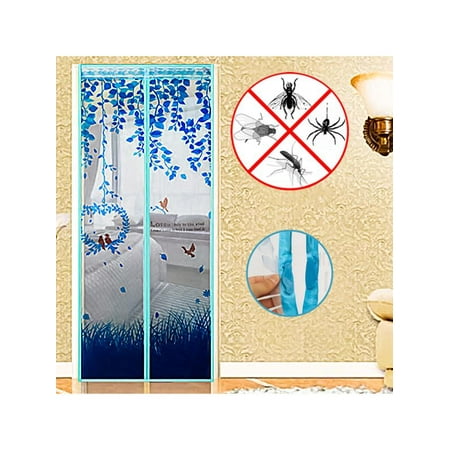 Outdoor Patio Bug Screen Magnetic Snap Screen Door Window Mesh Net Anti Fly Insect Mosquito Magic Mesh Hands-Free Bug Curtain Patio Screen Protector Net Guard ()