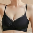 thumbnail image 3 of Cotton Sports Bra Women Padded Bra Feature V-Neck Wire-Free Bra Style W-1446 Black M, 3 of 3
