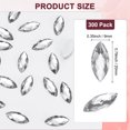 thumbnail image 3 of Paquete de 300 piedras de strass en forma de ojo de caballo, piedras acrílicas de respaldo plano de 20x9 mm para manualidades DIY [Blanco], 3 of 6