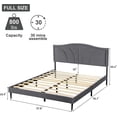 thumbnail image 5 of AsKmore Full Size Bed Frame,Velvet Upholstered Platform Bed with Decorative Flower Line & Nailhead Trim Headboard with Wood Slat Support,No Box Spring Needed ,Mattress Foundation，Easy Assembly, Grey…, 5 of 5