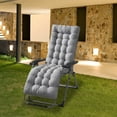 thumbnail image 2 of Imountek 67x22x3.5 inch Thickened Chaise Lounger Cushion Indoor Outdoor Recliner Rocking Chair Cushion with Anti-Slip Straps, Grey, 2 of 10
