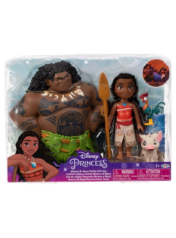 Disney Princess Moana Petite 6 inch Fashion Doll Gift Set with Maui, Pua, and Heihei