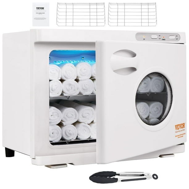 VEVOR Calentadores calientes de gran capacidad de 23 litros con ventana transparente, dos estantes de acero inoxidable, capacidad para 50-60 toallas, calentamiento rápido y completo 2 en 1 para tratam