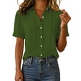 thumbnail image 3 of Horkkom Button Down Shirts for Women Summer Linen Short Sleeve Tops Dress Business Work Casual Tops XL, 3 of 10