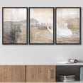 thumbnail image 3 of wall26 Framed Canvas Print Wall Art Set Gray &amp; Tan Color Block Ocean Wave Overlay Nature Wilderness Digital Art Modern Art Rustic Scenic for Living Room, Bedroom, Office - 16"x24"x3 Bla, 3 of 5